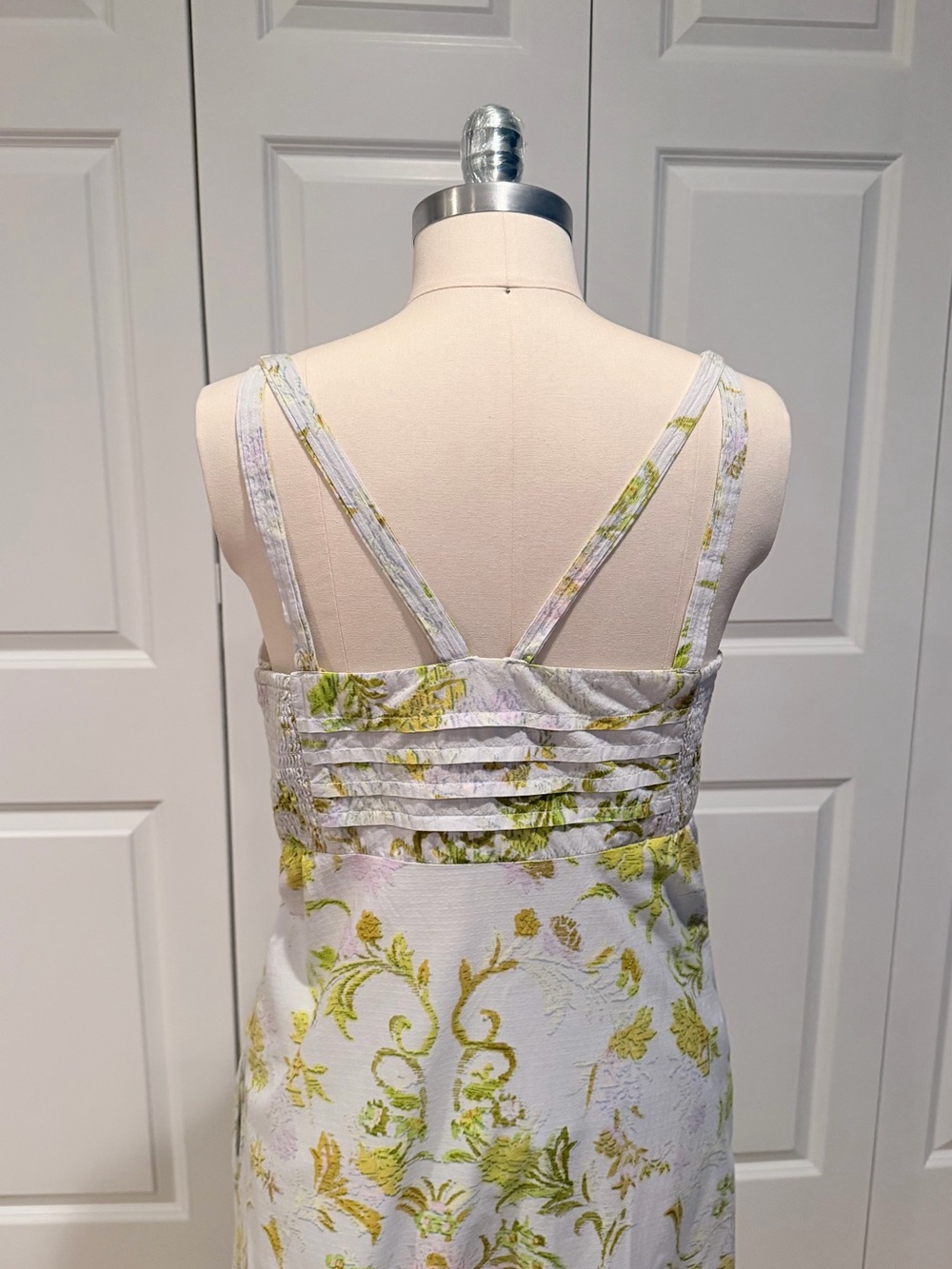 Anthropologie Soft Blue  and Yellow Floral Tiered Maxi Dress